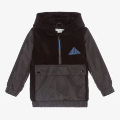 Stella McCartney Kids Black Corduroy Logo Hoodie