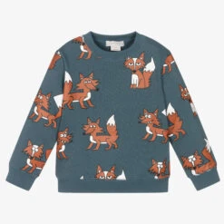 Stella McCartney Kids Boys Blue Cotton Fox Top