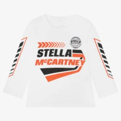 Stella McCartney Kids White Cotton Motocross Logo Top