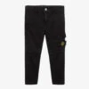 Stone Island Junior Boys Black Logo Cargo Trousers