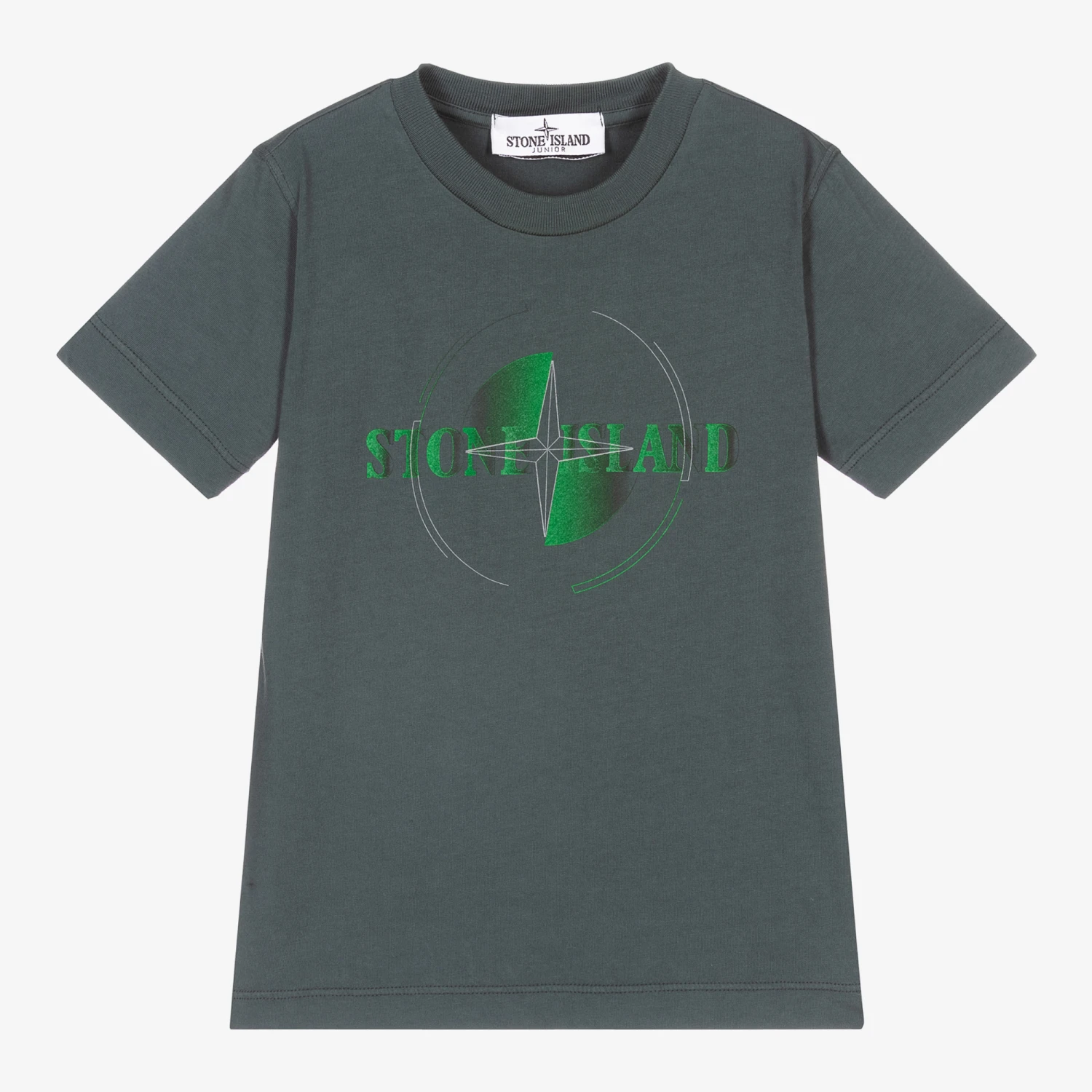 Stone Island Junior Boys Green Cotton Logo T-Shirt 1 Stone Island Junior Boys Green Cotton Logo T-Shirt