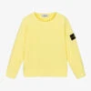 Stone Island Junior Boys Yellow Cotton Logo Sweatshirt