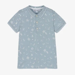 Tartine Et Chocolat Boys Blue Cotton Polo Shirt