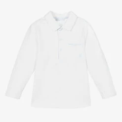 Tutto Piccolo Boys White Cotton Polo Shirt