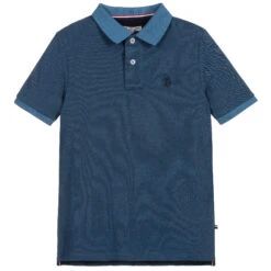U.S. Polo Assn. Blue Cotton Logo Polo Shirt