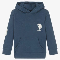 U.S. Polo Assn. Boys Blue Cotton Logo Hoodie