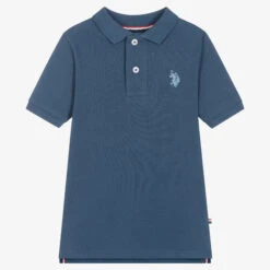 U.S. Polo Assn. Boys Blue Cotton Polo Shirt