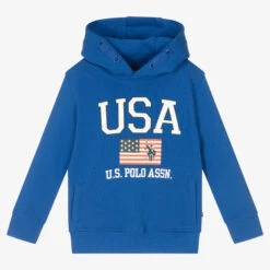 U.S. Polo Assn. Boys Blue Logo Cotton Hoodie