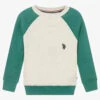 U.S. Polo Assn. Boys Green & Ivory Sweatshirt