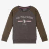 U.S. Polo Assn. Boys Grey & Green Sweatshirt