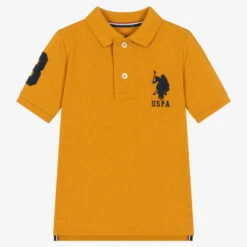 U.S. Polo Assn. Boys Yellow Cotton Polo Shirt