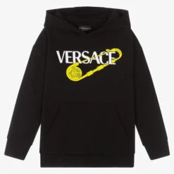 Versace Boys Black Logo Hoodie