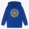 Versace Boys Blue Crystal Medusa Hoodie