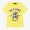 Versace Boys Yellow Cotton Logo T-Shirt