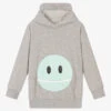 Wauw Capow By Bangbang Grey Cotton Zip Face Hoodie
