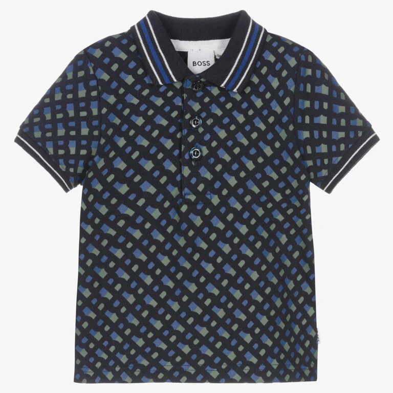 Casual Wear Co Shop -Casual Wear Co Shop boss boys blue monogram print polo shirt 504499 8385365f65c6bd75f28a182edd29a1384edffc24 768x768 1